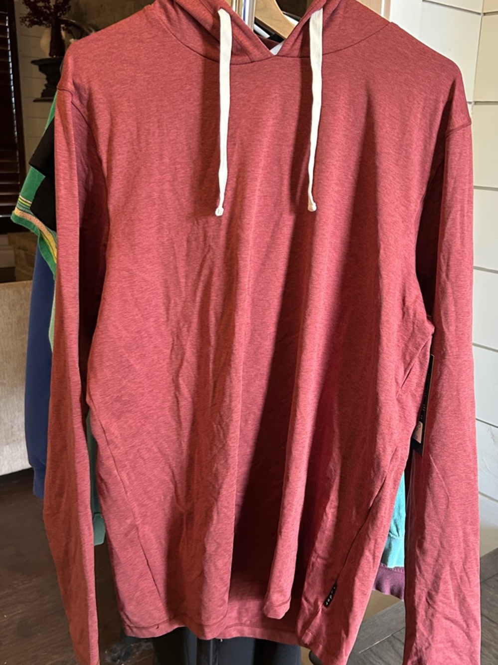 Glyder Men's Heather Red Hooded Long-Sleeve Pullover